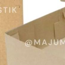 [100 Pcs] Dos Renda Nasi Kotak Makanan / Kardus Box Katering Putih Dan Coklat