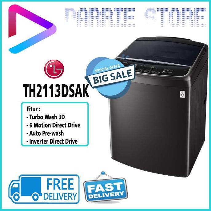 LG TH2113DSAK MESIN CUCI 13 KG WASHER TH2113 2113DSAK TH-2113DSAK