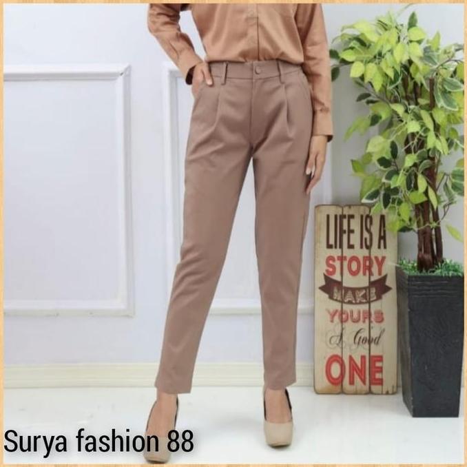 Celana Panjang Wanita Casual Fauzira Terbaru Bahan Cotton Premium Stylish Kekinian formal kaki