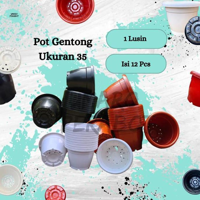 TERLARIS - GROSIR 1 Lusin Pot Gentong Ukuran 35 / Pot Besar / Pot Jumbo / Pot Vinca / Pot Tanaman / 