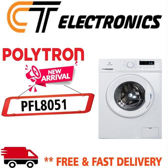 POLYTRON PFL8051 MESIN CUCI FRONT LOADING 8 KG PFL 8051 PFL8051