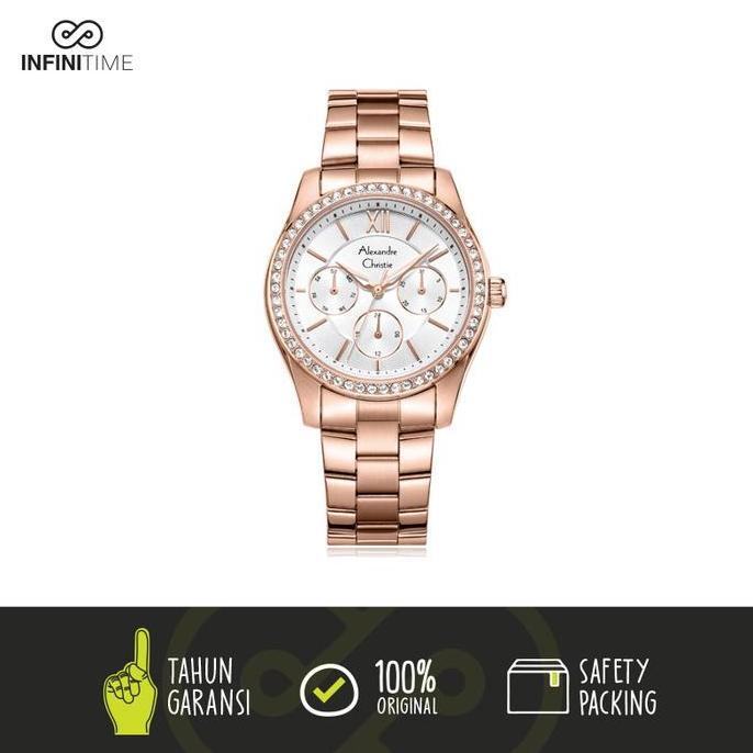 Jam Tangan Alexandre Christie AC 2827 Full Rosegold Wanita
