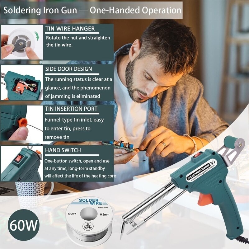 Solder Tembak Otomatis Solder Iron Automatic Tin Gun 60W Solder / Solder Iron Automatic Tin Gun