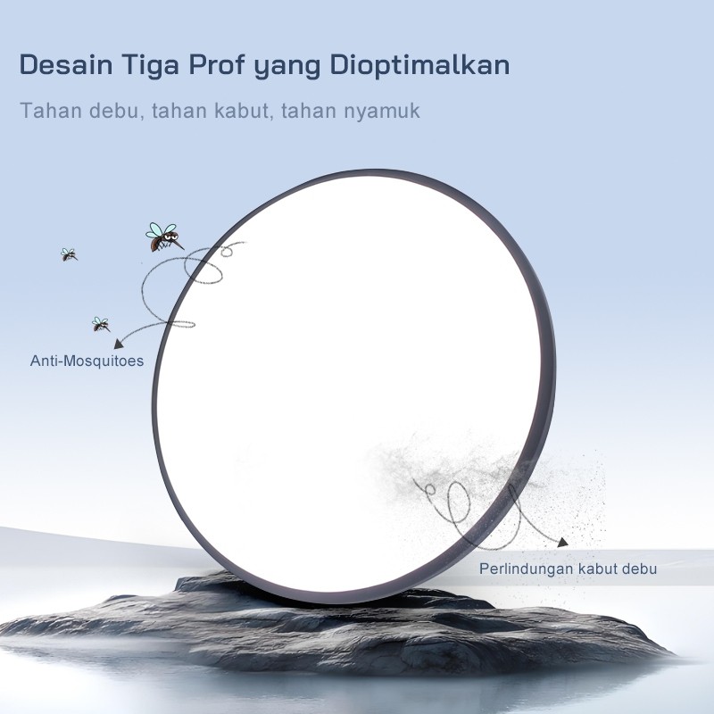 Lampu Plafon Minimalis Modern Gaya Bulat Pvc 48Watt Led Lampu Plafon 3 Warna Ruang Tamu Kamar Remote