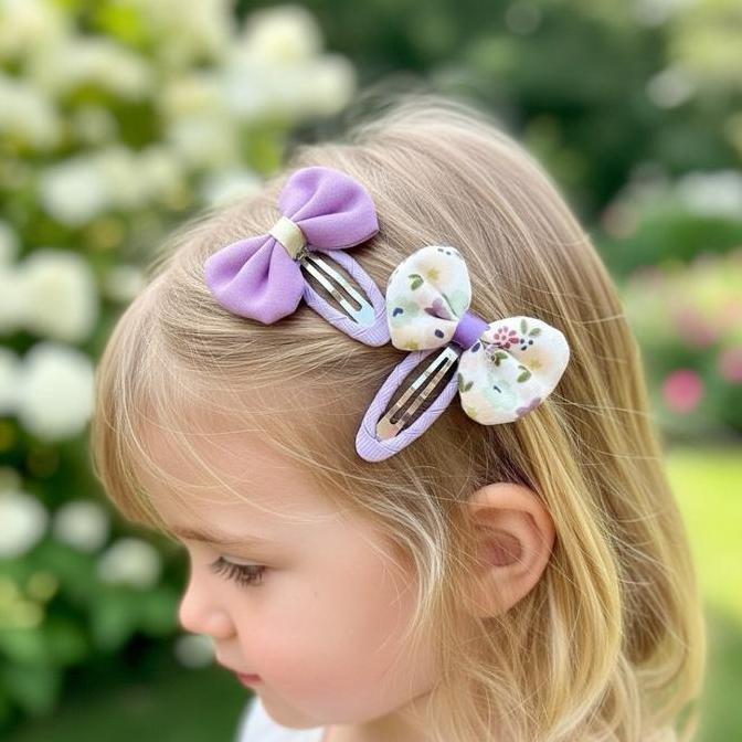 SERICUSS OLS (COD) Jepit Rambut Pita Anak Motif Bunga 2in1  Hair Pin Rambut  Anak Perempuan Motif Bu