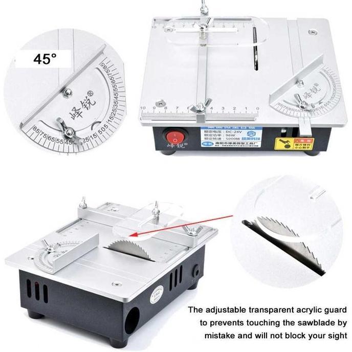 PONETTIA Gergaji meja multifungsi Mini gergaji Desktop  alat pemotong DIY mesin