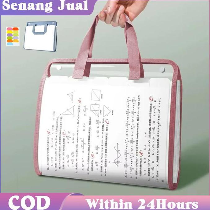 AKZYN Tas Map File Jinjing Transparan / A4 File Kantong Akordeon / Folder Kertas Ujian