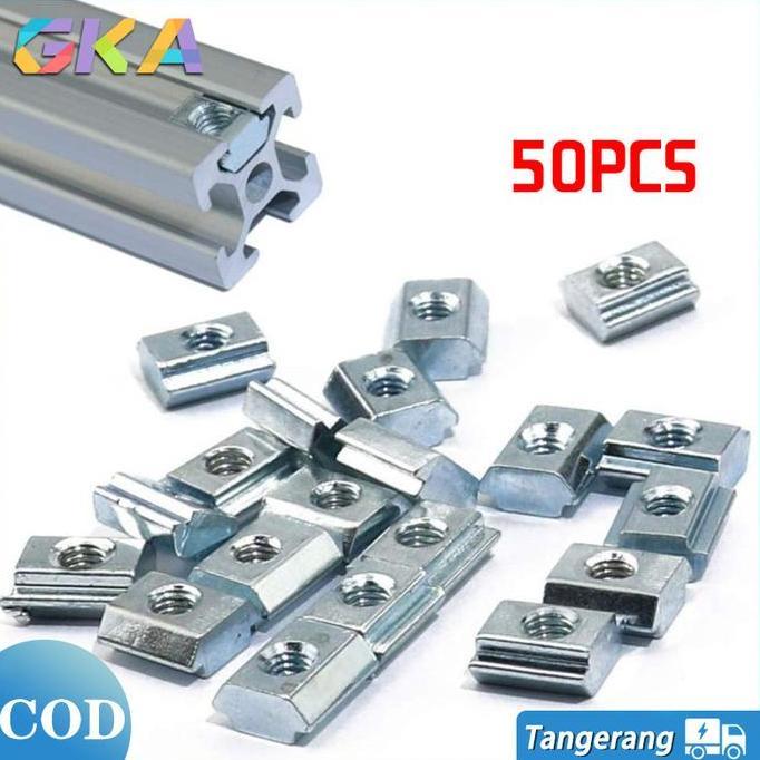 CRASOS 50Pcs M5 T Sliding Nut For Aluminum Profile-T Sliding Nut M5