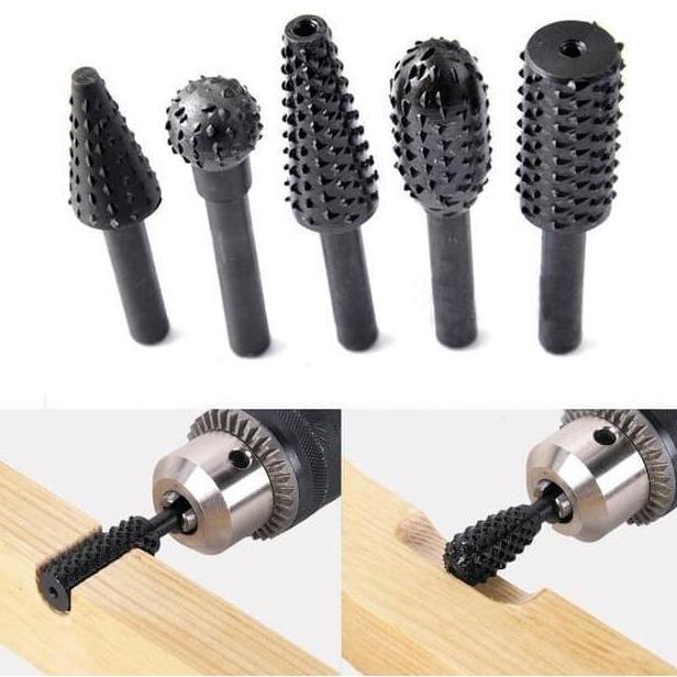PONETTIA 5pc Mata Bor Gerinda Kikir Ukir Kayu Rasp Set Woodworking