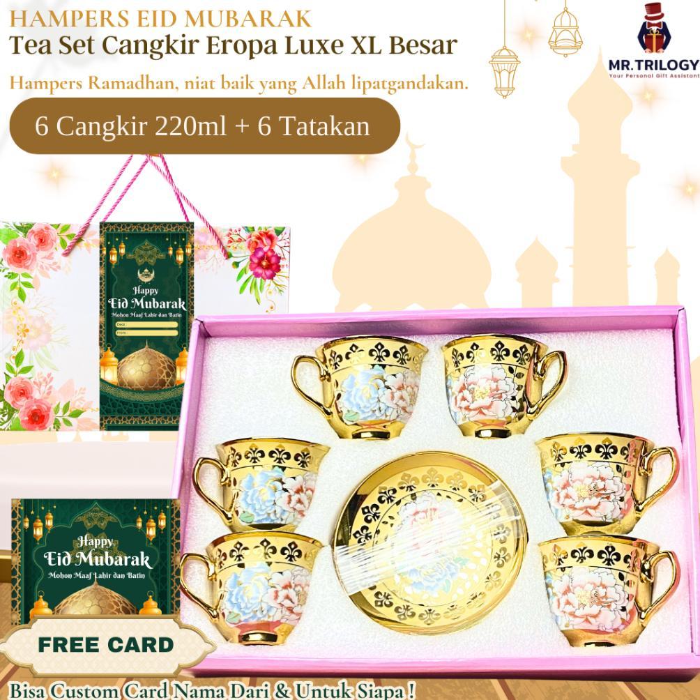 PROMO TERBARU HAMPERS LEBARAN HARI RAYA IDUL FITRI EID MUBARAK HAMPERS GELAS XL CANGKIR KERAMIK SET 
