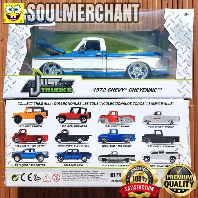 JADA Skala 24 1972 CHEVY CHEYENNE BIRU - JUST TRUCKS SERIES PICKUP