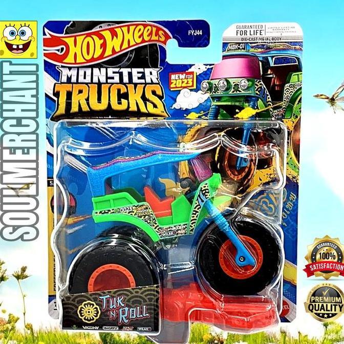 Hot Wheels Monster Trucks Tuk N Roll Hijau Diecast Mobil Bemo