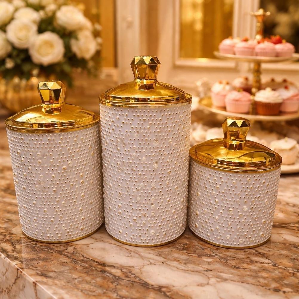 HOT DEALS Toples Sultan Set isi 3 Toples Kue Kering Lebaran Mewah Elegan Cantik