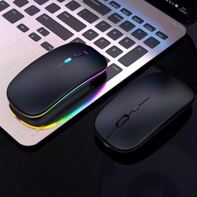 Giocare- Jovitech Mouse Gaming Led Wireless 2.4G & Bluetooth 5.1 Rechargeable Slim Mouse 1600 Dp S9