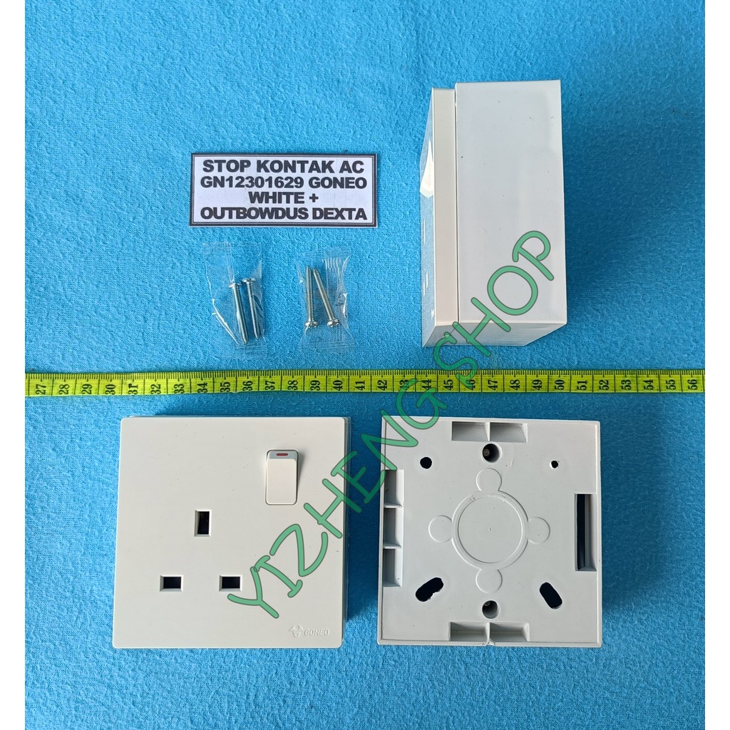 SAKLAR,STOP KONTAK WHITE GONEO + OUTBOWDUS DEXTA