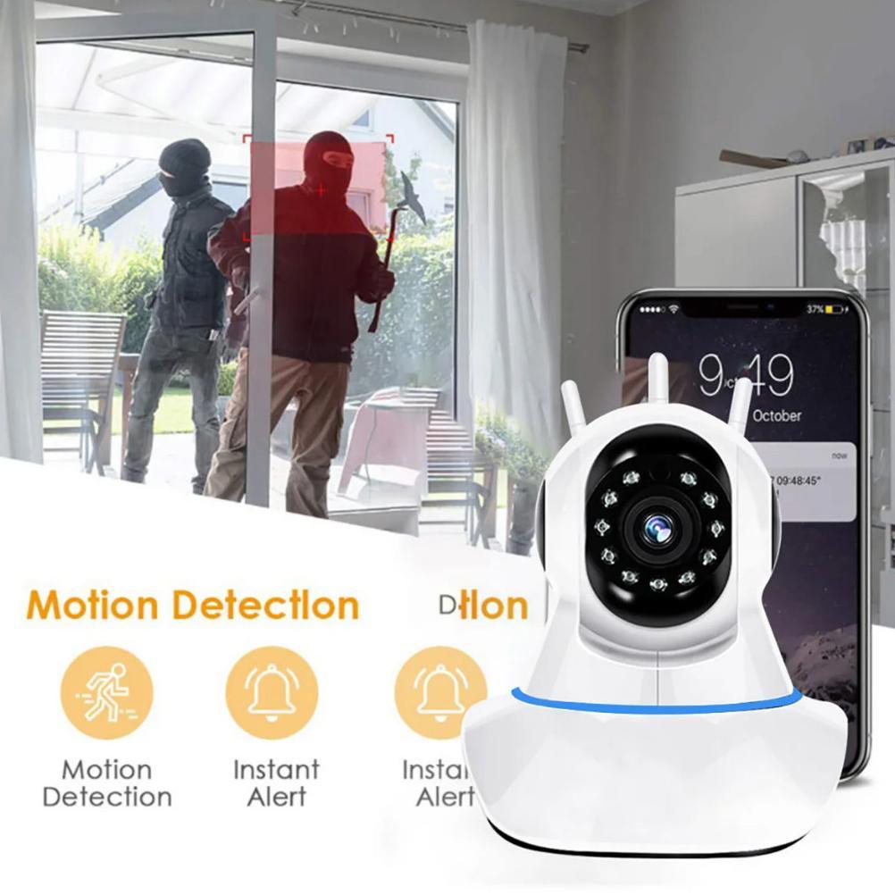 ERLONALIPEDIA KAMERA IP CCTV V380 PRO DENGAN 3 ANTENA WIRELESS WIFI  JARAK JAUH LEWAT HP TERMURAH