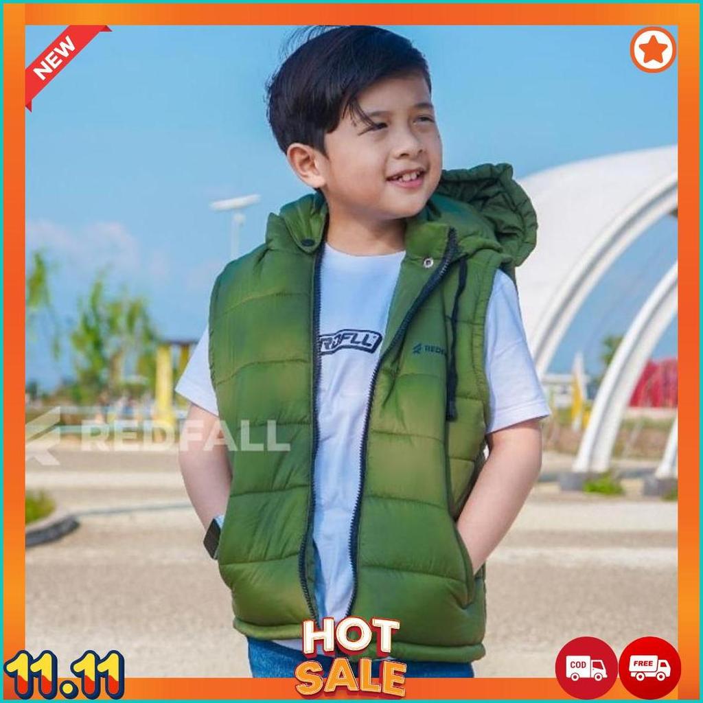 Rompi Puffer Army Anak Bolak Balik Usia 3-12 Tahun [C5]