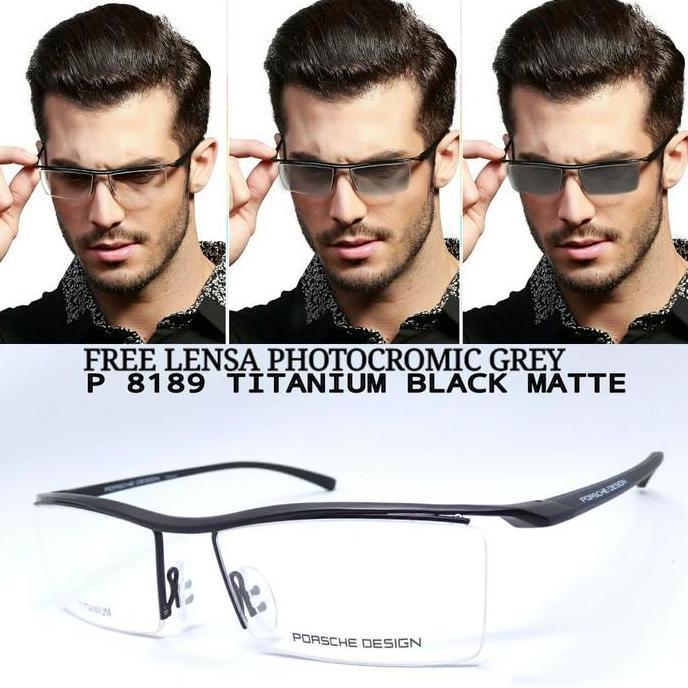 Frame Kacamata Pria Photocromic Sporty Porsche Senur Gantung Minus
