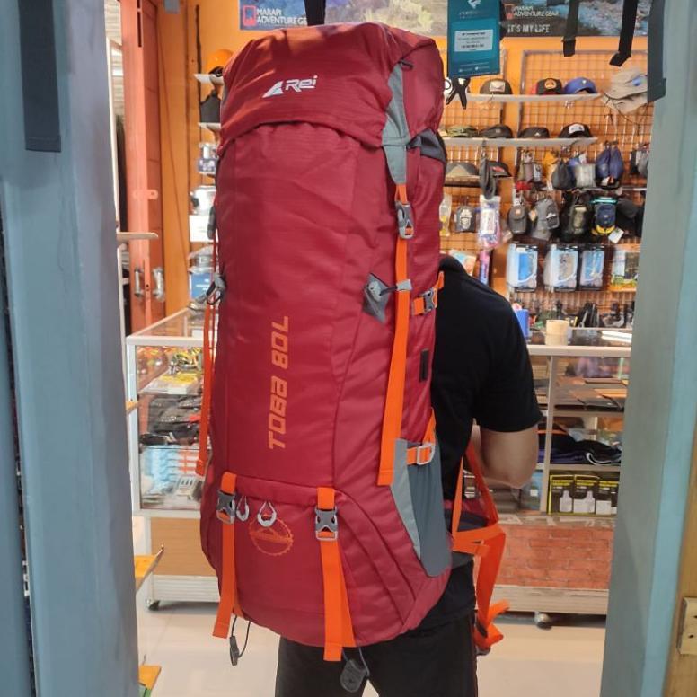 Tas Carrier Rei toba 80L+Raincover Original