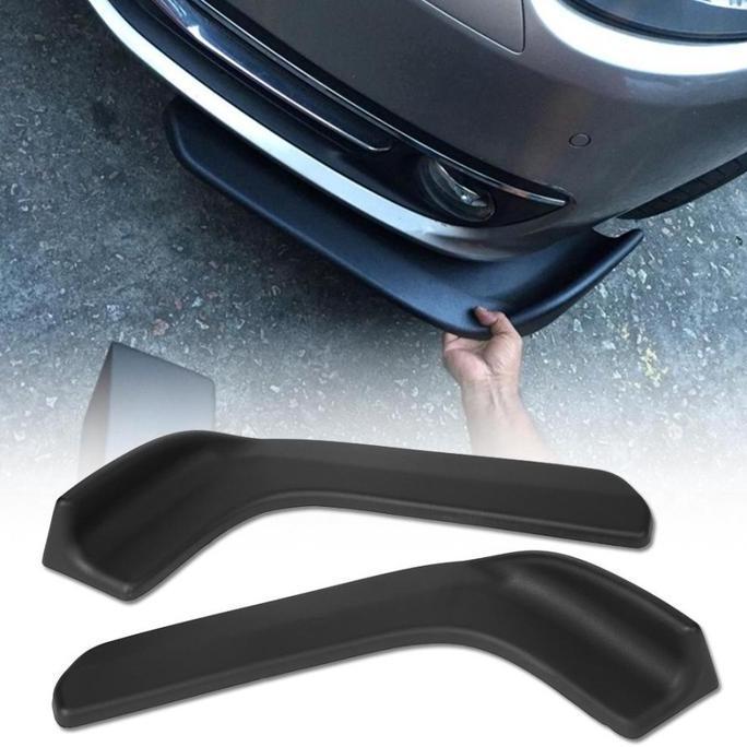 Winglet Bumper Mobil Universal Wing Lips Depan Winglet Bumper Diffuser Bahan Plastik 1 Set 2 Pcs / W