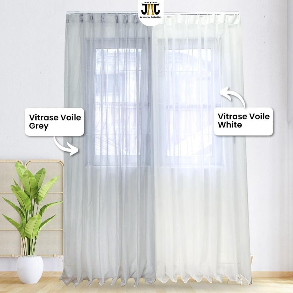 Gorden Jendela - Gorden Vitrase Minimalis Sheer Kain Polos Transparan - Polos Voile Collections