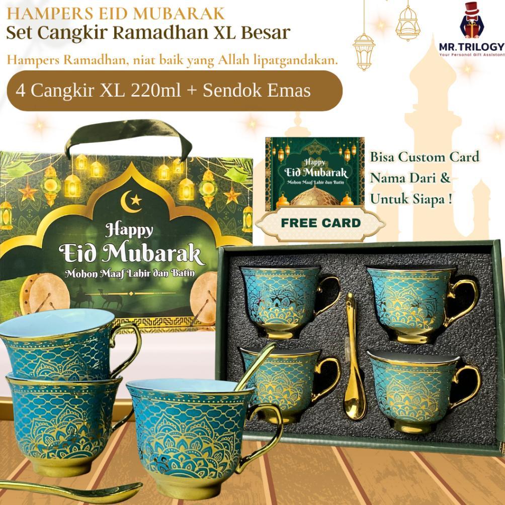 BEST SALE HAMPERS LEBARAN Hari Raya Idul Fitri Eid Mubarak Hampers GELAS XL Cangkir Keramik Set / Ha