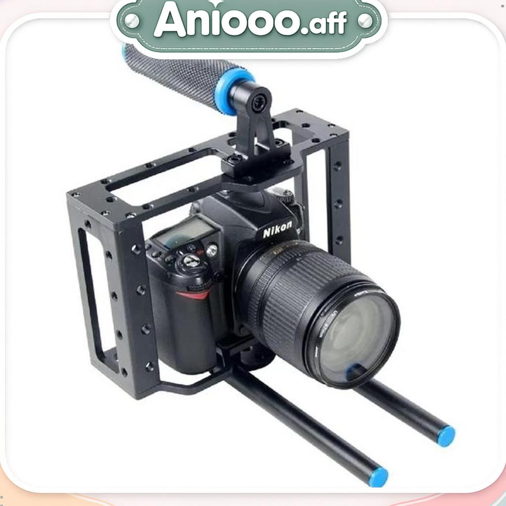 Bami C1 Kamera Dslr Camera Rig Stabilizer Cage Kit Dslr Black Aluminum Dslr Camera Cage With 15Mm Ro