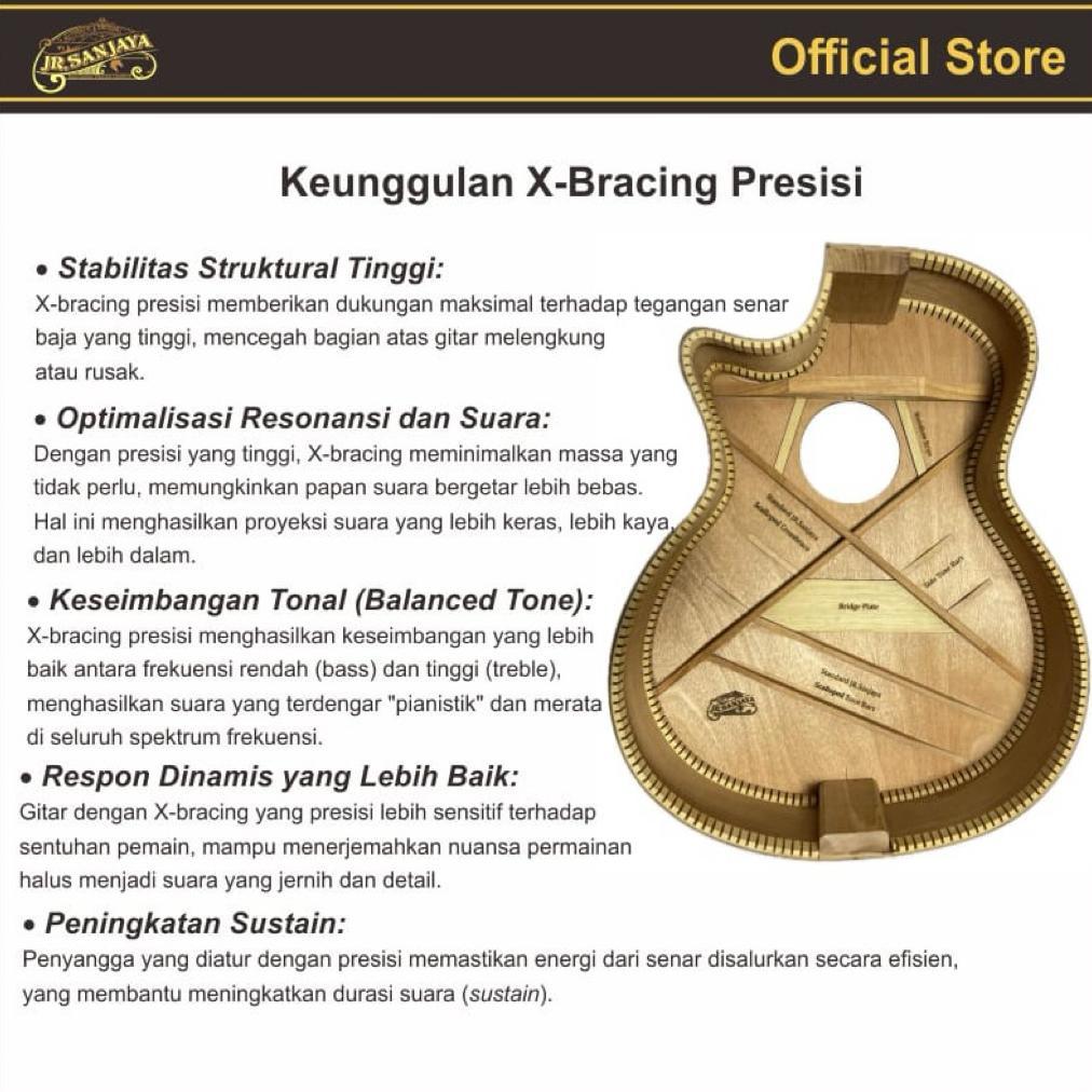 HANNABIMART GITAR AKUSTIK/AKUSTIK ELECTRIK ORIGINAL JR.SANJAYA DREAM 01 GAN (FREE PACKING KAYU) VIRA
