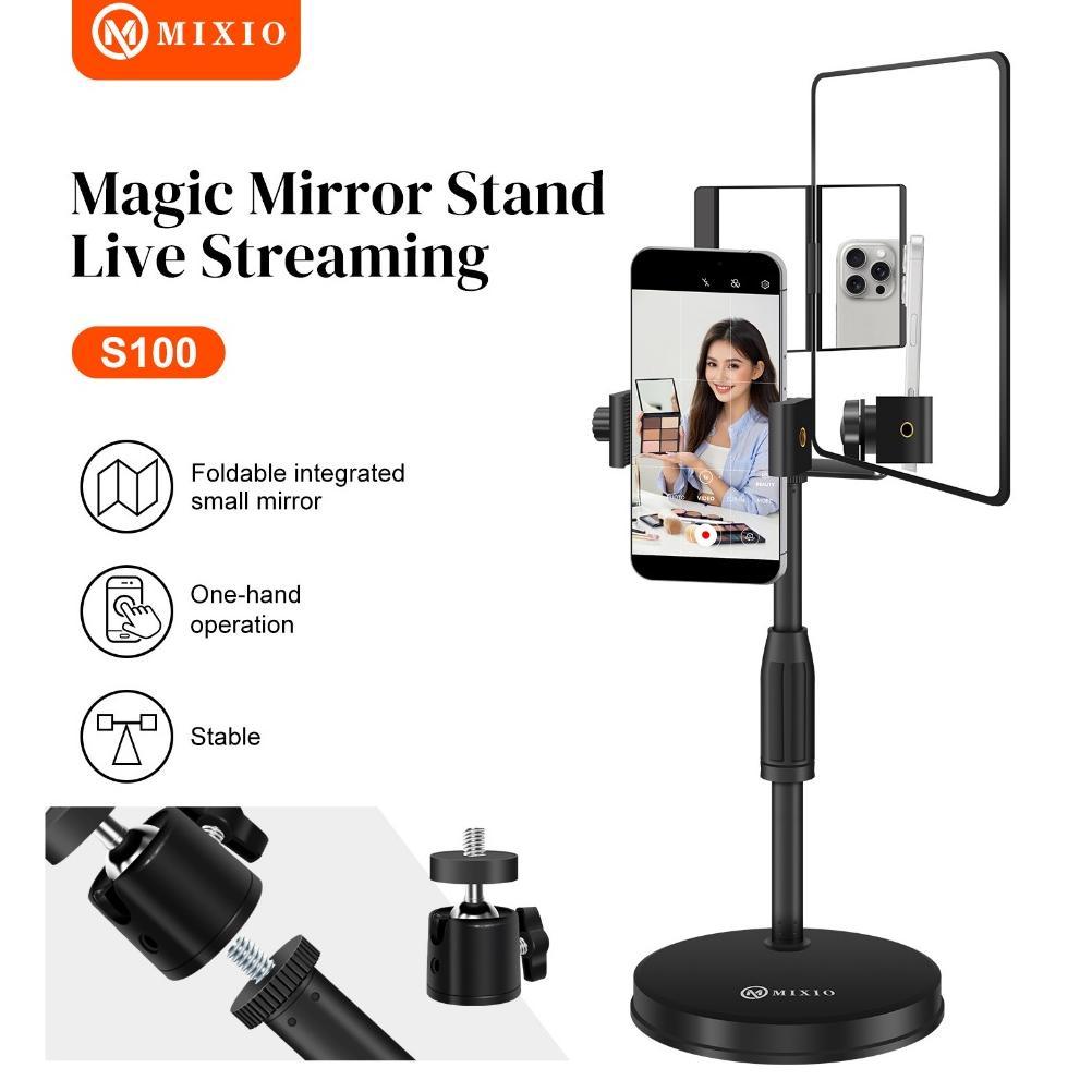 Mixio S100 Magic Mirror Stand Live Streaming / Kaca Berdiri / Cermin untuk Live dengan Kamera Belaka