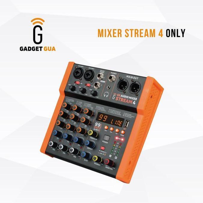 PAKET GG AUDIO MIXER STREAM 4 - Professional Audio Mixer for Karaoke Live Streamer