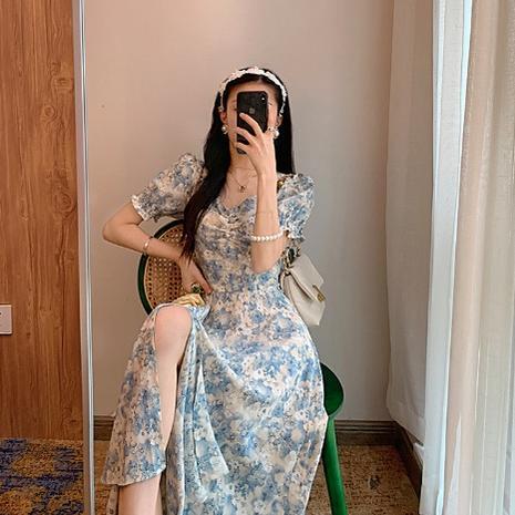 BESTPROMO Sky Blue Floral Midi Dress - Casual Kasual / Import Impor / Daisy Dress bunga / Korean Kor