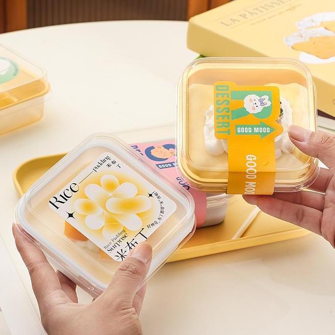 BUNDUQ 10 Pcs Mika Dessert Segi / Mika Tiramisu / Tray Mika Puding / Blister Box Tray Mika Kue Cake 