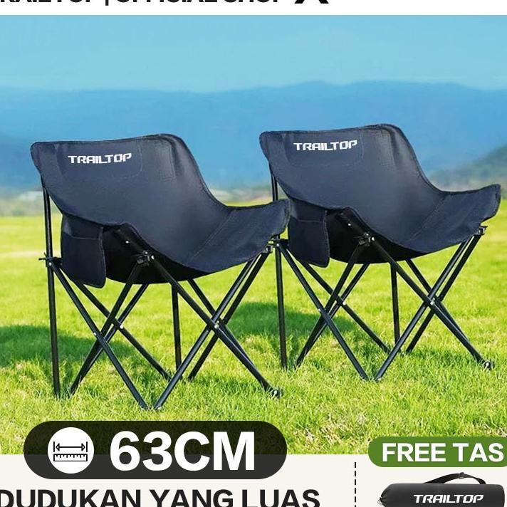 Trailtop Kursi Lipat Outdoor Kursi Santai Kain Oxford Bangku Lipat Kursi Lipat Portable