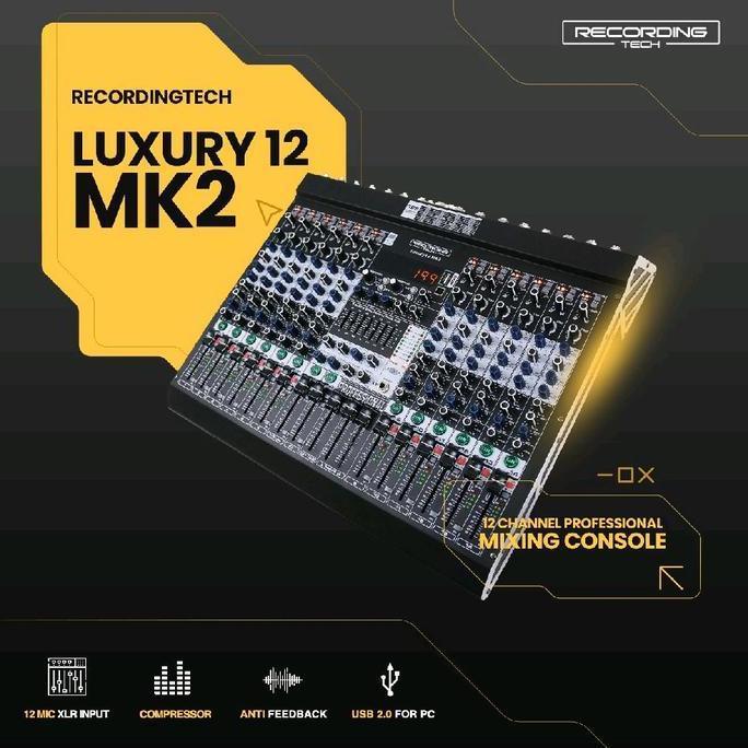 Mixer Audio Recording Tech LUXURY 12 MK2 With Compressor 12Channel Luxury12 mk2 Original