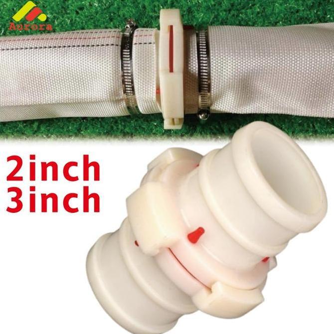 JIDZRUN Sambungan Selang Irigasi Plastik 2 Inch 3 Inch Fungsi Sambung Cepat Tahan Air untuk Pertania