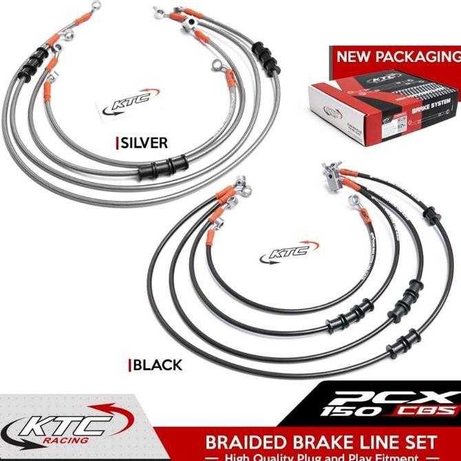 1set selang rem Ktc racing Pcx 150 Cbs / Selang rem Ktc depan dan belakang Pcx150 Cbs / Selang rem K