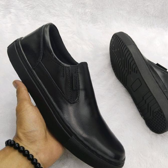 Sepatu kulit pria | Sepatu slip on pria kulit asli | Sepatu casual pria orinal Shoes Flat Kerja