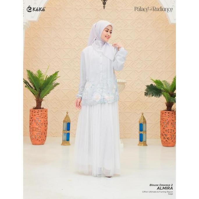 Keke Busana - Sage Sarimbit Couple Keluarga Lebaran 2026 Ria Ricis & Atap Gamis Koko