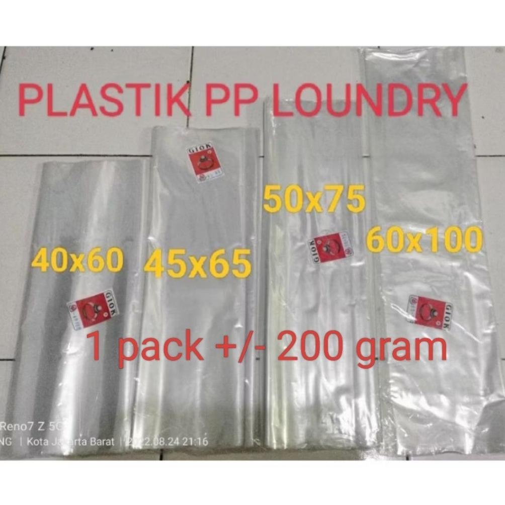 kantong plastik besar bening PP LOUNDRY Uk 30x45 35x50 40x60 45x65 50x75 60x100