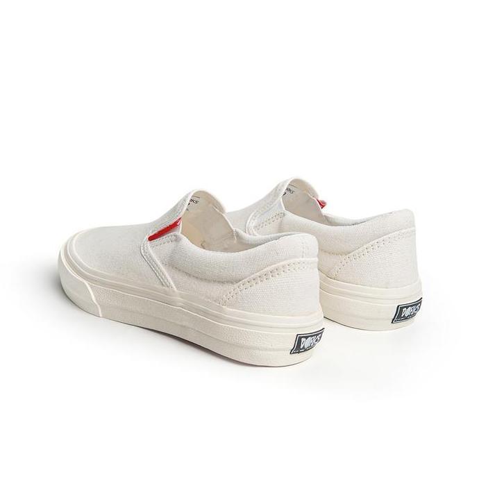 Sepatu Dorks - Slip on Full White Sepatu Sneakers Kasual Sepatu Sekolah Pria Wanita