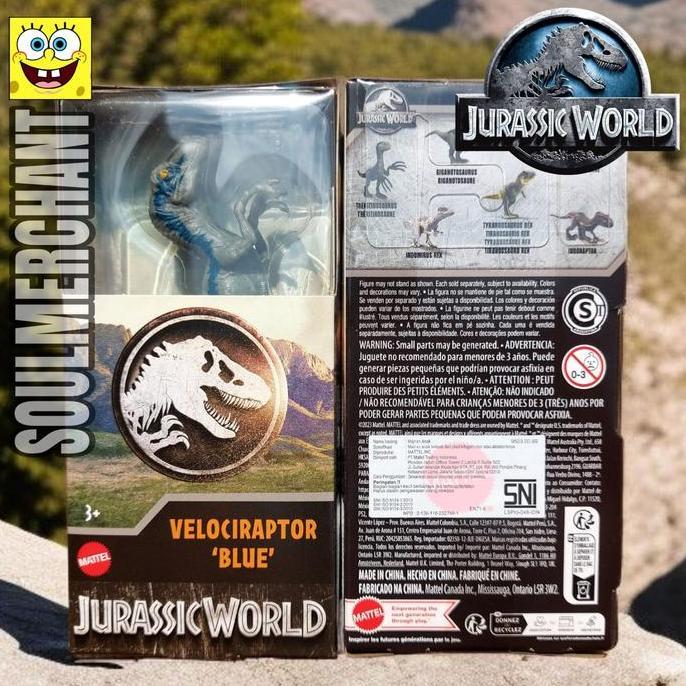 Jurassic World Velociraptor Blue Mini Figure Dinosaurus Original Mattel New