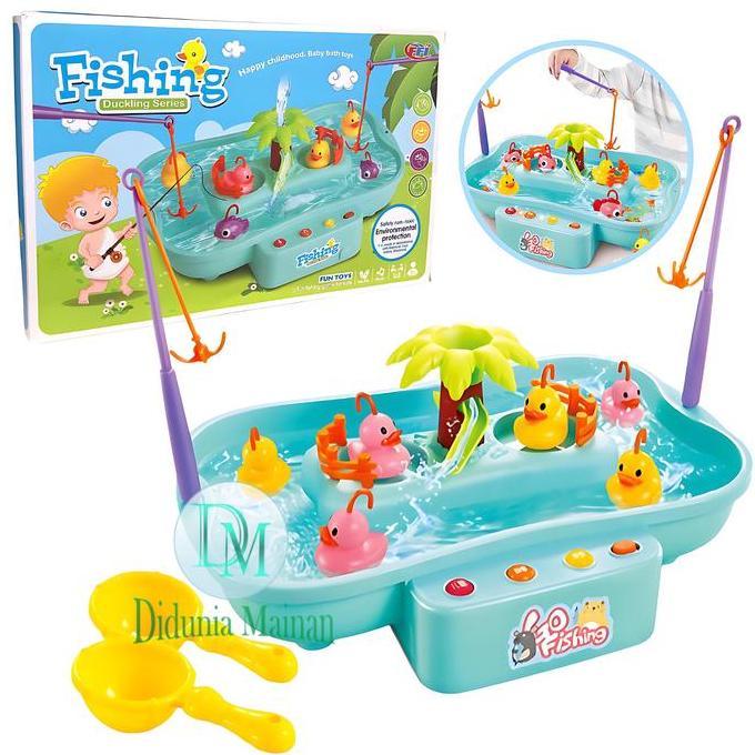 Mainan Pancing Ikan Bebek Edukasi Anak Pancingan Go Fishing Duck Elektrik Set