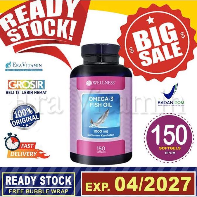 Wellness Omega 3 Fish Oil 1000Mg 75 - 150 375 Softgell Terbaru 