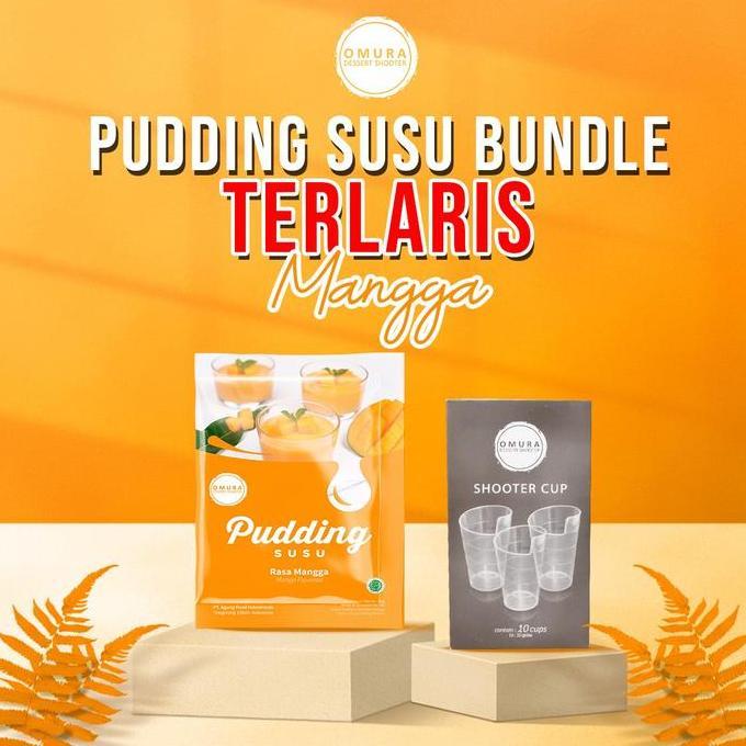 [BUNDLE] Omura Dessert Pudding Susu Rasa Mango / Mangga & Shooter Cup