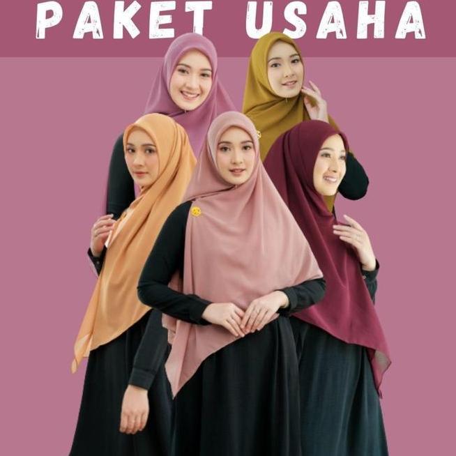 Khimar Hijab Fatimah Zipper N Syari Size Xl Serian Warna Dan Random Bahan Ceruti Baby Doll Raminka C