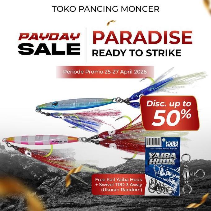 Paradise Ready To Strike Metal Jig Cumi Premium Fish Lure GID 60-120gr - Jigging Laut Glow In The Da