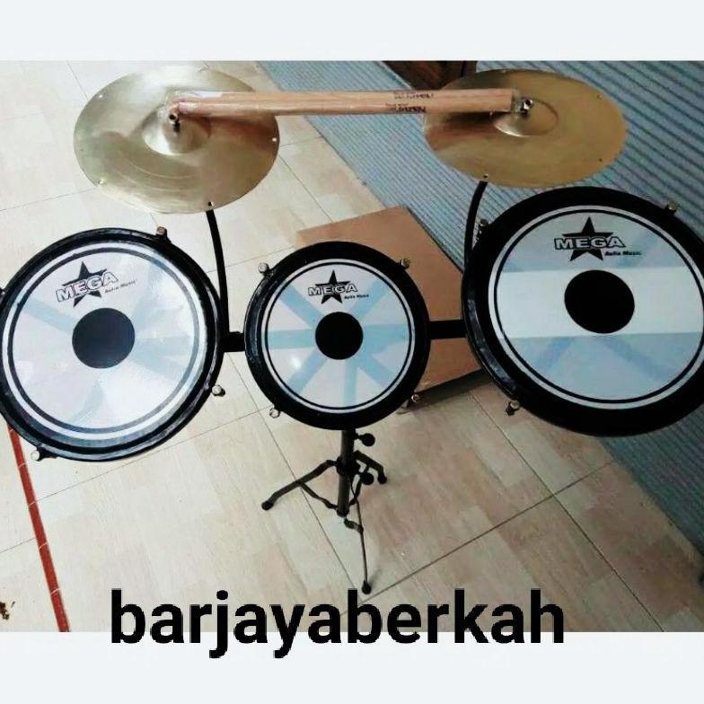 Tam tam drum isi 3 dengan 2 simbal termurah ( bonus stik )