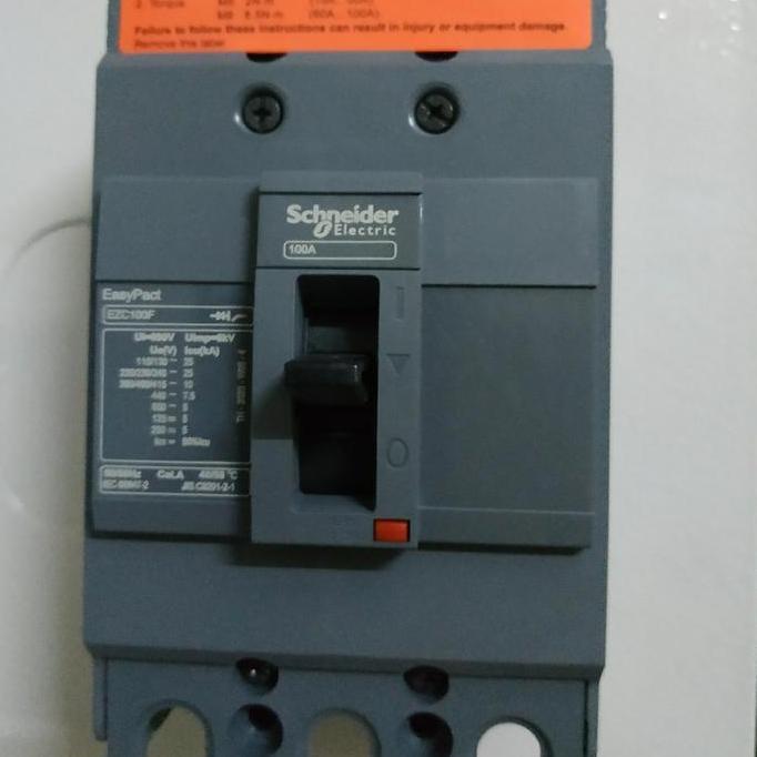 BEBAS ONGKIR - MCCB Schneider 100A/3P EZC100F 3100 | MCCB 100A 3P Schneider