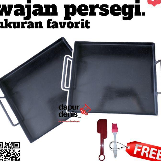 [2Mm] Wajan Roti Bakar Anti Lengket / Wajan Persegi Datar Dan Tekuk / Wajan Roti Bakar / Wajan Burge