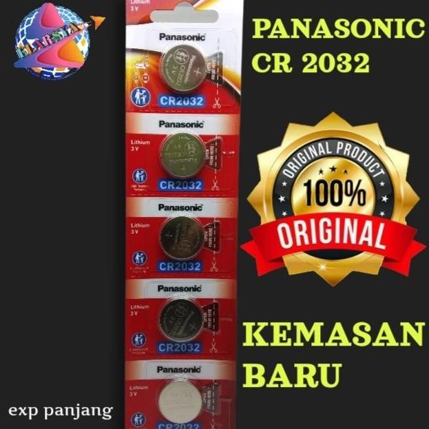 Homeme- Baterai Cr2032 Panasonic Lithium 3 Volt Baterai Cr2032 Panasonic